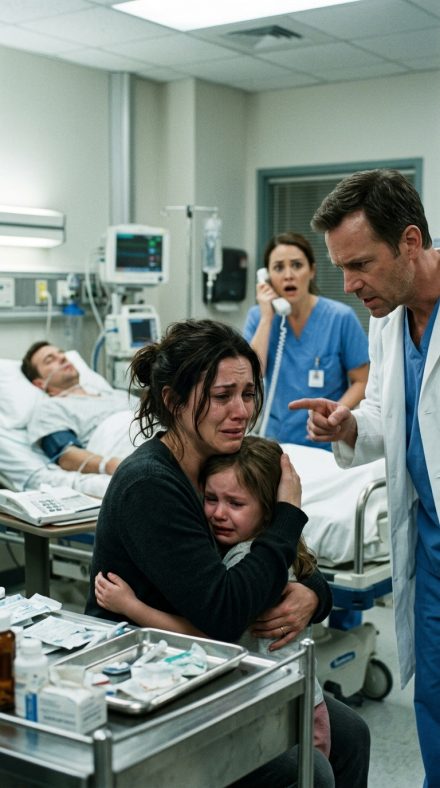 When I brought my five-year-old daughter to visit her father in the hospital, she suddenly grew quiet—then scared. She clutched my hand and whispered, “Mom… do you know what’s actually on Dad’s back?” I frowned. “What do you mean?” She said nothing—just slowly pulled the sheet down. The moment I saw it, my breath caught in my throat…
