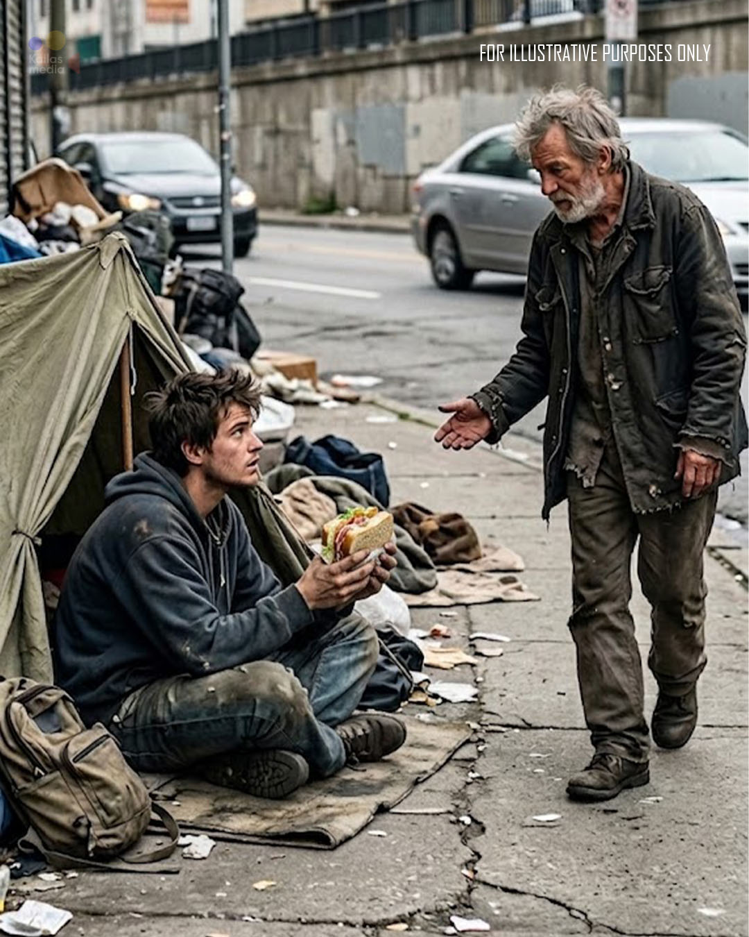 I Shared Half My Sandwich With A Homeless Man—The Next Morning, A Black Limo Pulled Up Beside My Tent.